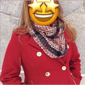 Michael Kors Red Peacoat with Gold Buttons